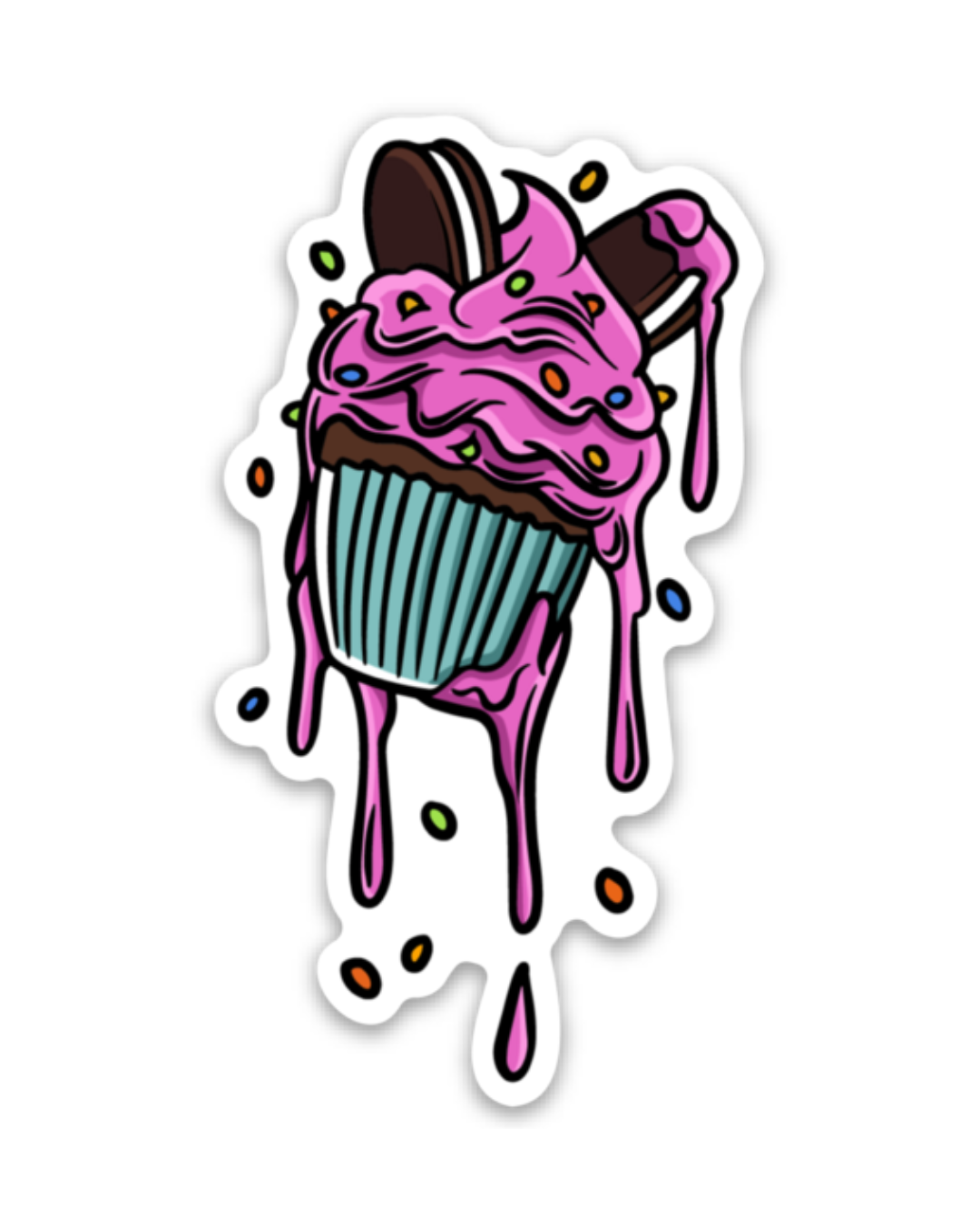 Frosted Cupcake Logo Sticker